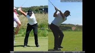 Jon Rahm golf swing  Long Iron faceon amp downtheline July 2017 [upl. by Koball]