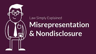 Misrepresentation and Nondisclosure  Contracts  Defenses amp Excuses [upl. by Atnamas828]