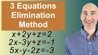 Solving Systems of 3 Equations Elimination [upl. by Hepzi]