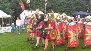 Roman Reenactment at the Amphitheatre in Caerleon Marching In [upl. by Hausner561]