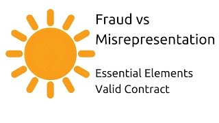 Fraud vs Misrepresentation  Other Essential Elements of a Valid Contract  CA CPT  CS amp CMA [upl. by Alaric41]